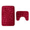 2 pièces flanelle couvercle de toilette tapis de bain Soft plancher maison anti-dérapant doublure mousse à mémoire couverture durable tapis de douche tapis de salle de bain ensemble - rouge