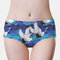 Bird Print Ice Silk Seamless Butt Lifter Comfort Panties - Blue