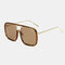Unisex Retro Flat Mirror Square Large Frame Transparent Anti-UV Sunglasses For Woman - #02