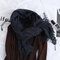 Women Woolen Blending Ethnic Style Scarf Shawl Casual Warm Breathable Sunscreen Scarf - Navy Blue