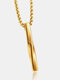 Trendy Simple Geometric Spiral Shape Pendant Stainless Steel Necklace - Gold