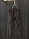 Corduroy Elastic Waist Plus Size Vintage Pants for Women - Coffee