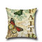 Linen Pillow Case Vintage Butterfly Home Decorative Leaning Cushion Pillow Cover  Pillowcases - #2