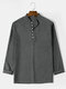 Mens Solid Basics Long Sleeve Henley Shirts - Gray