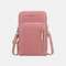 Women 8 Card Slots 6.3 Inch Phone Bag Multifunctional Solid Crossbody Bag - Pink