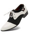 Men Vintage Color Blocking Pointed Toe Business Casual Dress Shoes - White