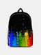 Women Nylon Colorful Cartoon Rainbow Large Capacity Backpack - 3