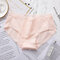 Cotton Lace-trim Hip Lifting Bow-knot Mid Waisted Panties - Nude