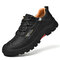 Men Outdoor Stitching Non Slip Breathable Leather Hiking Shoes - Black