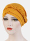 JASSY Milk Silk Solid اللون Bandana Hat قبعة صغيرة - الأصفر