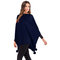 Women's Large Size Bat Sleeve Cloak Sweatshirts - Royal Blue
