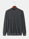 Мужской базовый сплошной цвет Crew Шея Зимний повседневный вязаный пуловер-свитер - Темно-серый