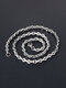 Trendy Simple Round Coffee Beans Chain Shape Titanium Steel Necklace - Silver