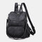 Women Casual Solid Sholuder Bag Backpack - Black