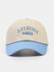 Unisex Cotton Letters Embroidery Color-match Patchwork All-match Sunscreen Baseball Cap - Blue