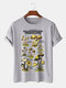 Mens 100% Cotton Mushroom Sort Graphic Print Community Spirit T-Shirt - Gray