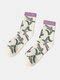 Women Thicken Solid Color Embroidery Sweet Casual Winter Keep Warm Tube Socks - #05