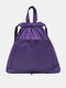 Women Nylon Fashion Multi-Carry Large Capacity Foldable Backpack - Purple