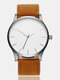 4 Colors Faux Leather Men Business Casual Frosted Belt Quartz Watches - #04