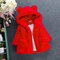 Soft Fleece Girls Winter Coats Kids Hooded Thicken Jacket For 2Y-11Y - Red