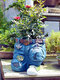 1 PC Denim Clothes Pants Resin Flower Pot Statue Retro Creative Garden Ornament For Home Courtyard Decoration Sitting Kneeling Pose Jardin Pot - #01