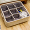 Thicken Cotton Linen Art Storage Basket Home Supplies Underwear Storage Box - Brown