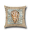 Conch Seahorse Seashell Cushion Cover 45*45cm Cotton Linen Wedding Decor Throw Pillowcase - #2