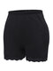 6XL Plus Size Butt Lifter Lace-trim Buttocks Padding Shorts - Black
