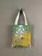 Women Canvas Floral Figure Pattern Printed Shoulder Bag Handbag Tote - 3