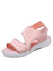 Sandálias esportivas femininas plus size confortáveis casuais de malha respirável stretch - Rosa