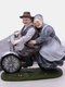 1 PC Grandma and Granpa Riding Bike Anniversary Wedding Gift Resin Handicraft Handmade Home Decoration Ornament - Gray