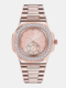 4 Colors Alloy Unisex Business Watch Decorated Pointer Quartz Watch - Rose Gold