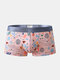 Mens Cartoon Animal Print Cotton Soft Breathable Underwear U Convex Boxer Briefs - Pink