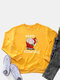 Cartoon Santa Claus Christmas Long Sleeve Sweatshirt - Yellow