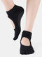Women Pure Cotton Breathable Sweat Absorbing Sports Yoga Socks Backless Open Toe Yoga Socks - #01