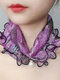 Vintage Elegant Artificial Pearl Pendant Crimping Printed Multifunctional Dacron Highly Elastic Scarf Necklace - #04