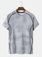 Men Snakes Skin Print Fit Gym Clothes Running Breathable Quick dry T-Shirt - Gray