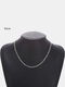 Trendy Simple Geometric-shaped Chain All-match Alloy Necklace - Silver 55 cm
