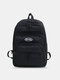 Men Oxford Casual Waterproof Lightweight Solid Color Backpack Laptop Bag - Black