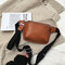 Women Crocodile Pattern Chest Bag PU Leather Waist Bag Vintage Crossbody Bag - Brown