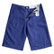 Mens Chinese Style Cotton Linen Zipper Solid Color Knee Length Casual Thin Summer Shorts - Royal Blue