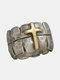 Alloy Hip-hop Punk Cross Jewelry Ring For Women Men - Ancient silver