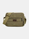 Menico Men's Washed Canvas Casual Simple Shoulder Bag Wear-Resistant Breathable Diagonal Bag - Green
