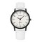 Fashion Quartz Wristwatch Muliticolor Leather Strap Round Dial Causal Watches for Women - White