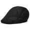 Men Women Mesh Beret Cap Outdoor Sports Golf Cabbie Peaked Hats  - Black