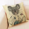 Creative Human Head Animal Body Cartoon Cotton Linen Pillowcase Home Decor Cushion Cover - I