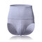 High Waist Compression Skinny Brief Breathable Elastic Butt Lifting Compression Shapewear - Gray