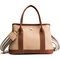 Women Hit Color PU Leather Large Capacity Crossbody Bags  - Beige