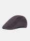 Menico Men Cotton Outdoor Sunshade Short Brim Casual Vintage Forward Hats Beret Flat Caps - Gray