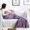 80x190CM Adult Yarn Knitted Mermaid Tail Blanket Handmade Crochet Throw Super Soft Sofa Bed Mat - Purple